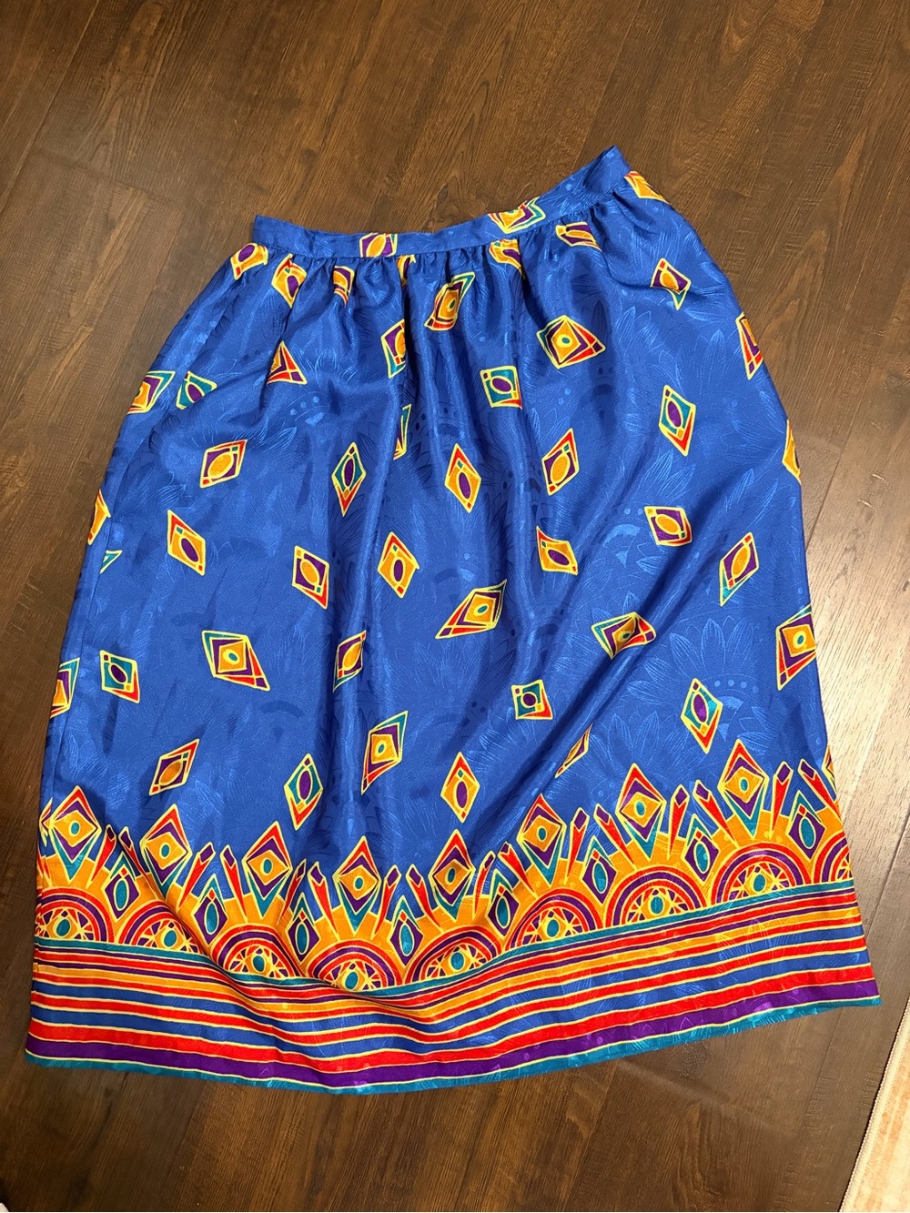 Raoul Royal Blue Geometric Midi Skirt